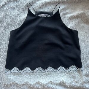 Super cute Black Tank with white lace.